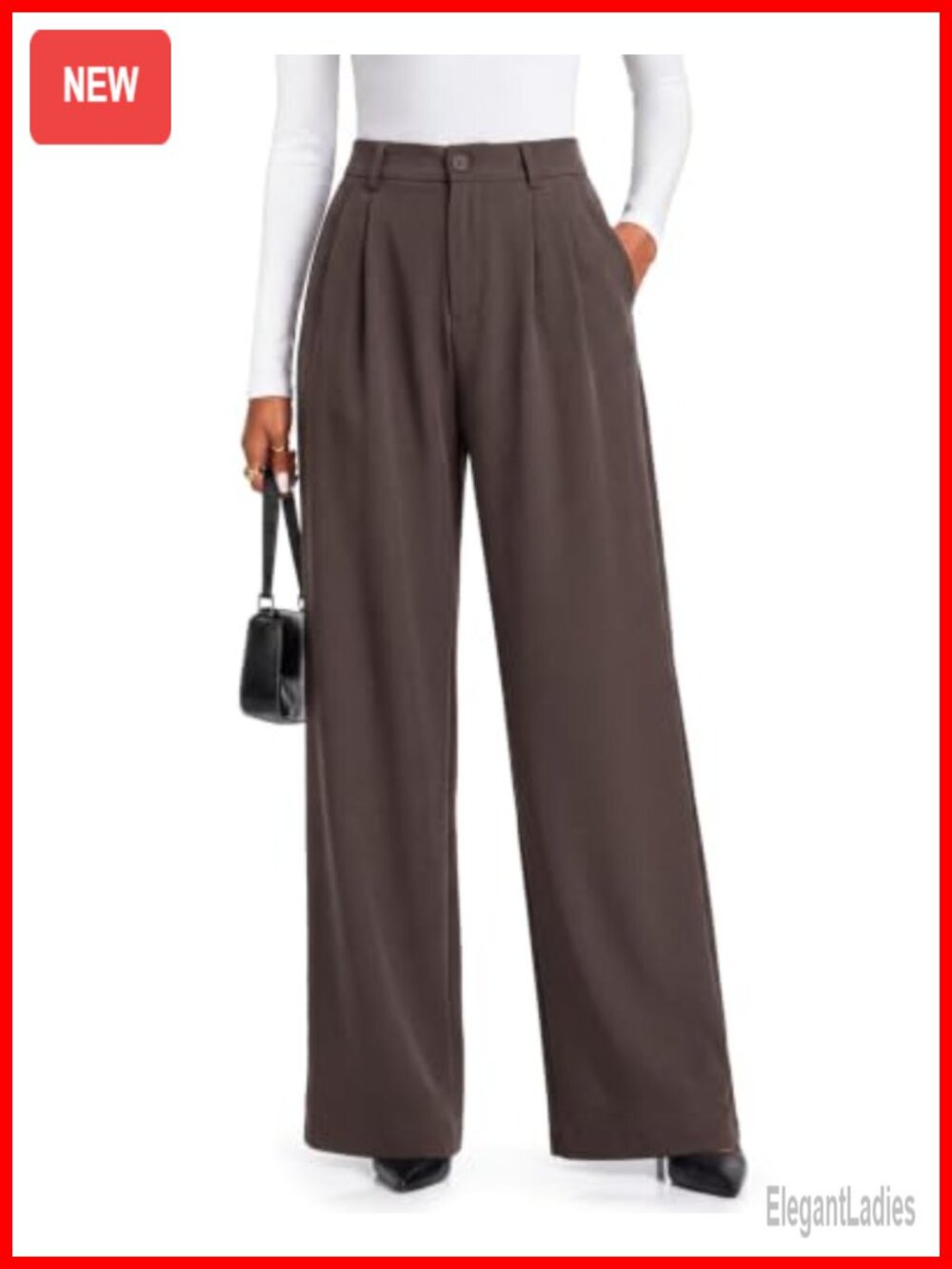 Wide Leg Dress Pants Tall Business Casual Trousers High Rise